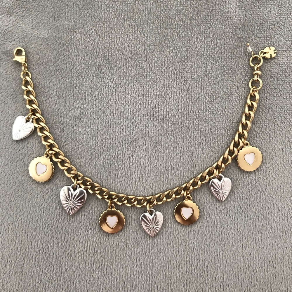 Lucky🍀Brand gold and silver heart charm bracelet